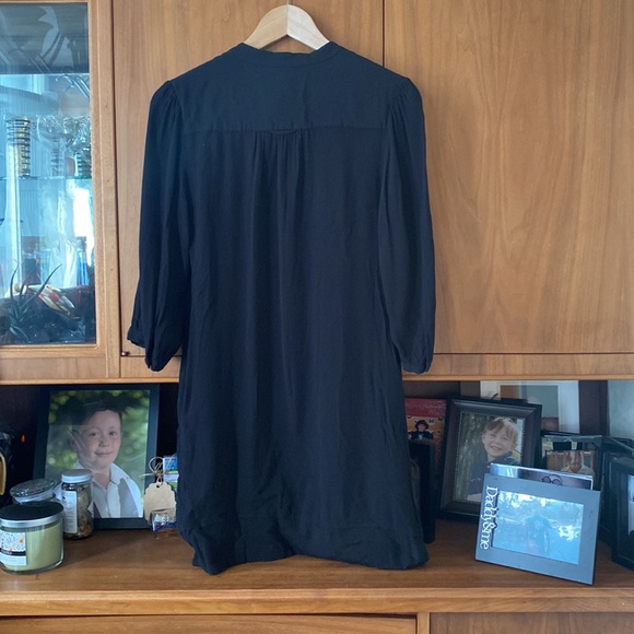 MAEVE ANTHROPOLOGIE Black Taryn Crepe 3/4 Sleeve Shift Dress - Picture 7 of 9